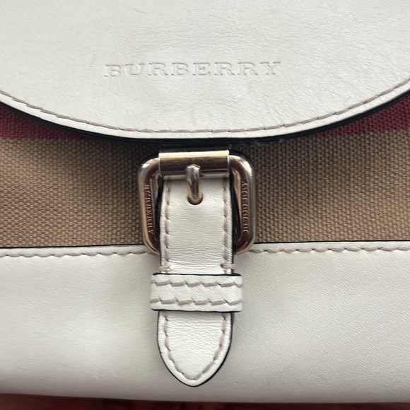 Burberry Canvas House Check Small Henham Crossbody White - Picture 7 of 16